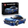 Non-Toxic 313Pcs Blue Police Car Toy Building Blocks 1:24 Model Car Bricks Desktop Decoration Puzzle Assembly Toys For Kids Holiday Gifts