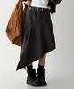 The Green Lab Asymmetrical Denim Skirt [Charcoal Gray]