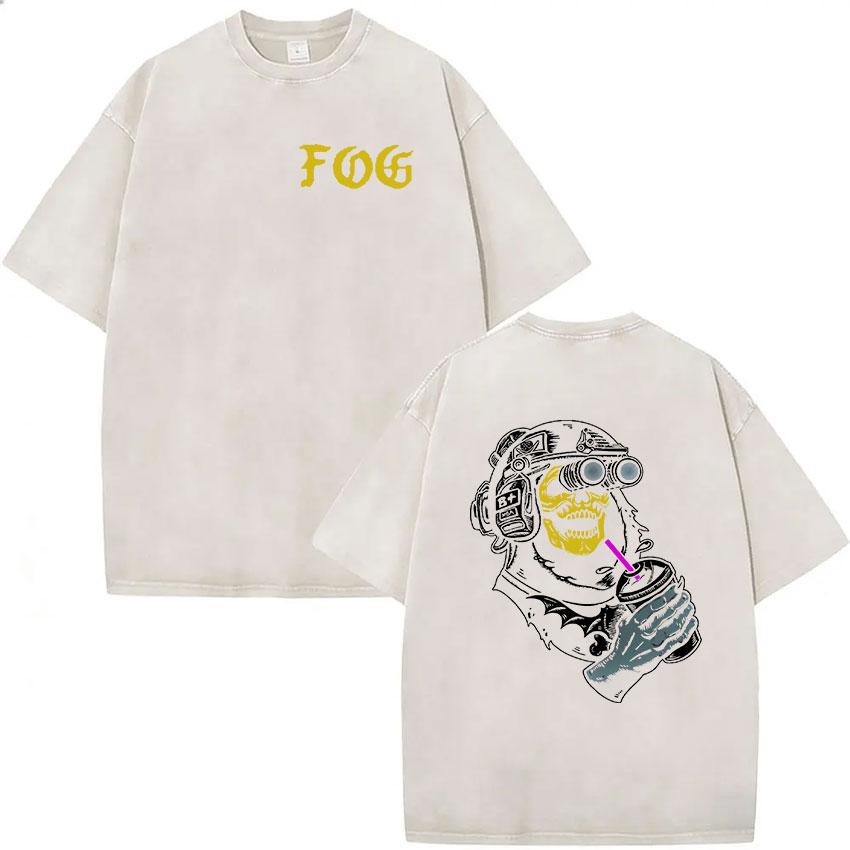 Forward Observations Group T-shirt Lavata Vintage Scheletro Uomo Gotico Oversize Girocollo Manica Corta T-shirt Y2k Streetwear