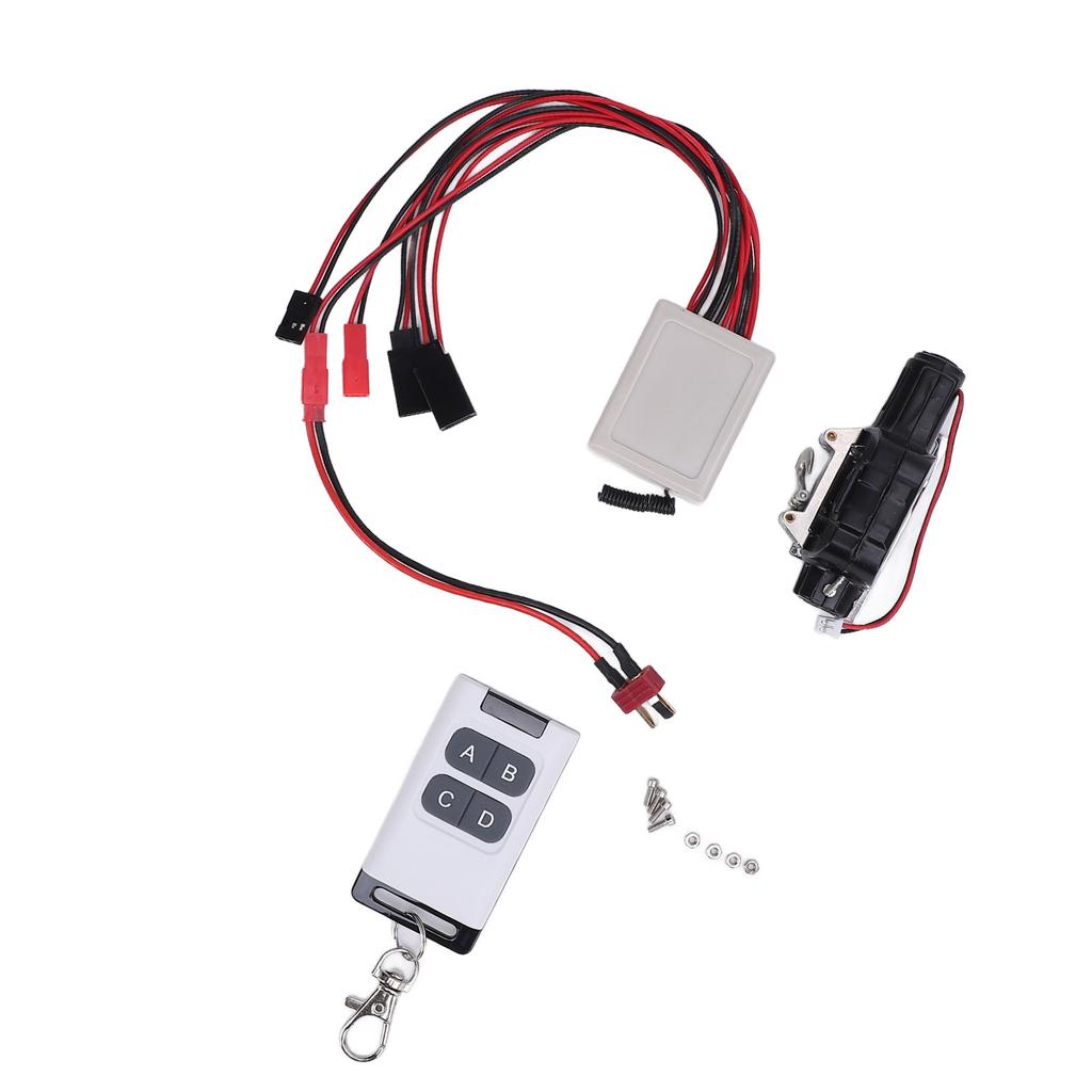 RC Car Winch Simulated 1 10 Scale RC Model Crawler Car Metal Winch with Connecting Line and Remote Controller for Axial