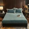 New Winter Warm Plush Fitted Sheet Simple Solid Color Thicken Soft Milk Fleece Elastic Mattress Cover Bedspreads Home Textiles