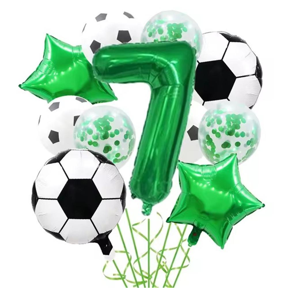 1 Set Helium Foil Globos Football Balloons Birthday Party Decorations Kids Boy 32Inch Green Number Ball Soccer Sports Supplies