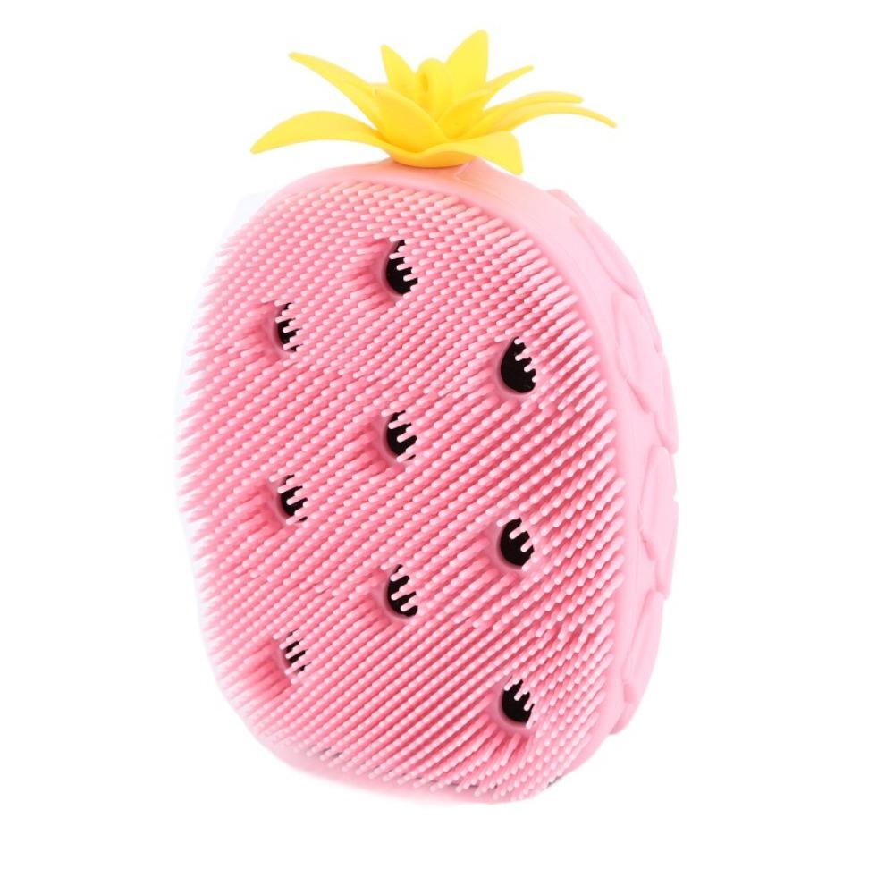Candy Color Fruit Shape Shower Brush Soft Hair Exfoliation Silicone Shampoo Brush Non-Slip Bath Supplies Shower Massage Brushes