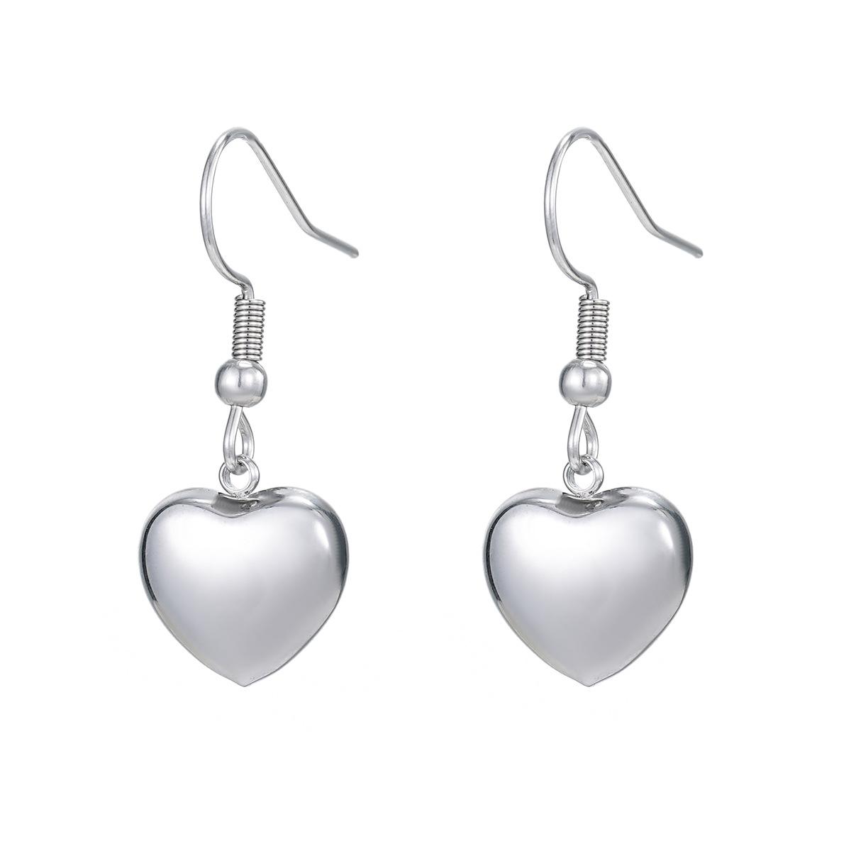 

Комплект из сережек и подвесок из нержавеющей стали в форме 3D-сердца для мужчин и женщин, хип-хоп-уличное украшение