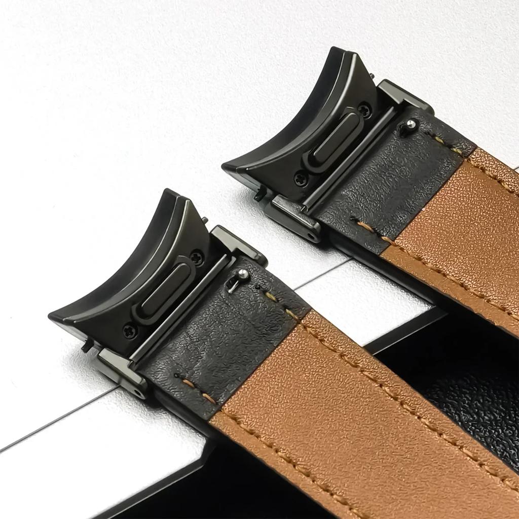No Gap Leather Strap for Samsung Galaxy Watch 7 6 5 4 40mm 44mm 6Classic 43mm 47mm Watchband Bracelet for Galaxy Watch 5Pro 45mm