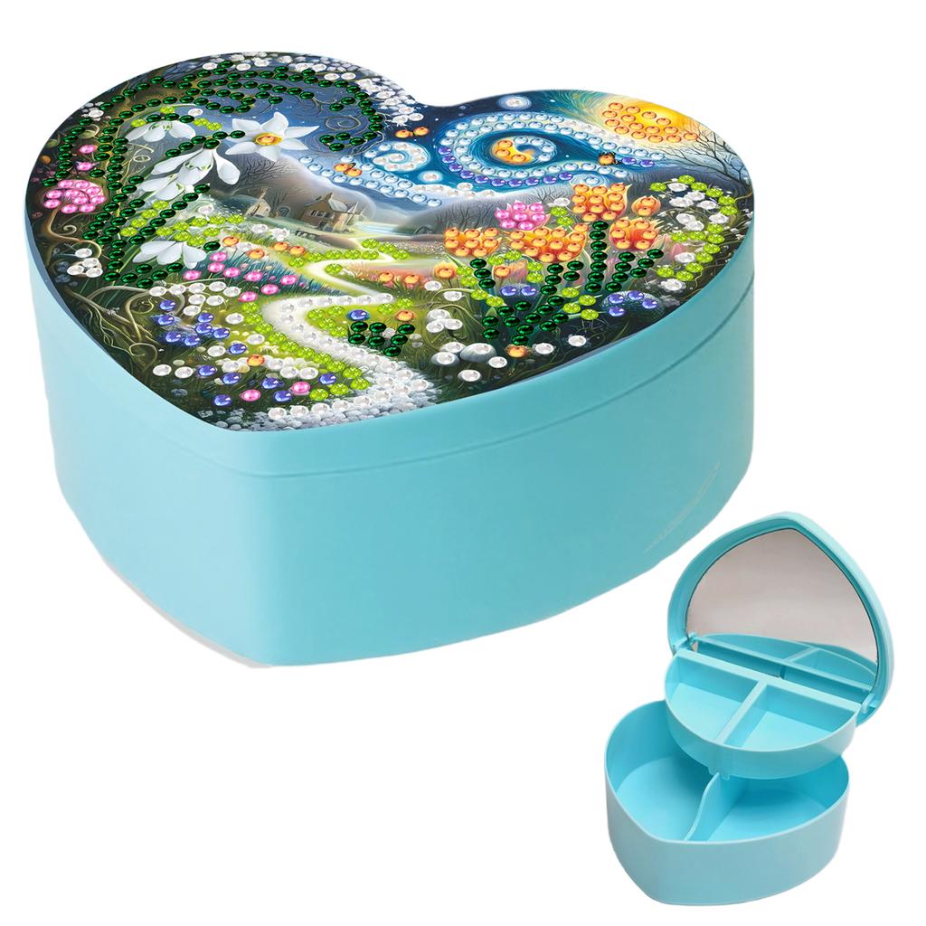 DIY Diamond Painting Rhinestones Decorative Storage Box Partial Drill Crystal Mosaic Storage Container for Desktop Diamond Art