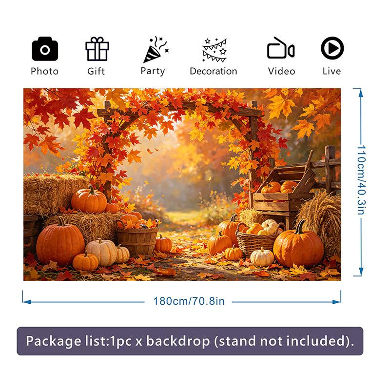 Flat Banner 1 Piece 1 Item 2D Flat Cross-border Warm Autumn Harvest Pumpkin Farm Background Fabriczyc