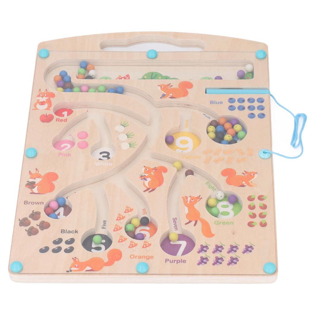 Magnetic Color and Number Maze Board Problem Solving Color Recognition Beads Puzzle Sorting Toy for