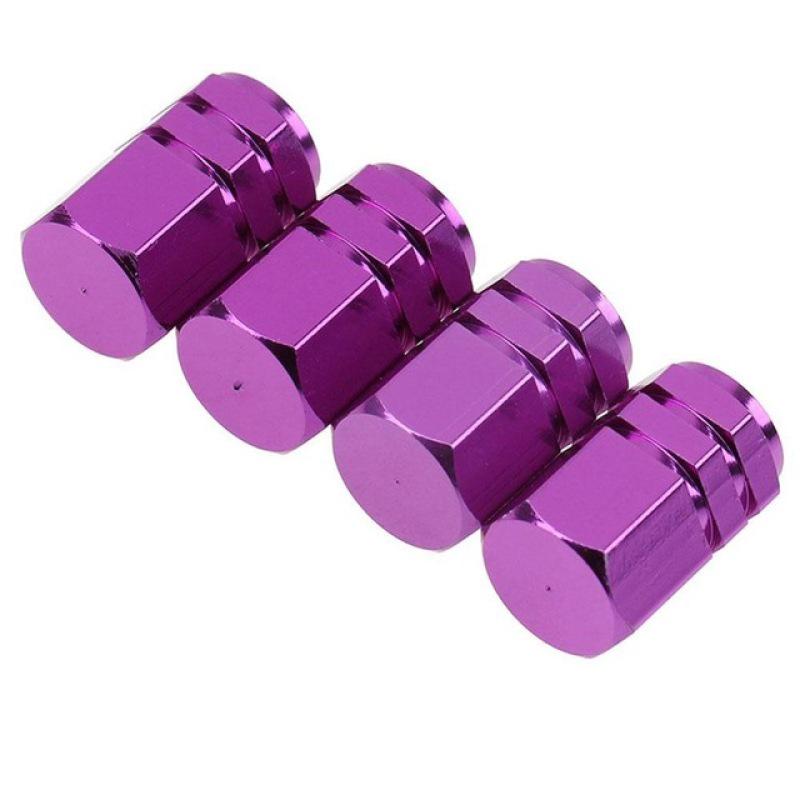 4 ks barevných hliníkových krytek ventilků pneumatik pro automobily Šestihranné krytky ventilků kol Auto