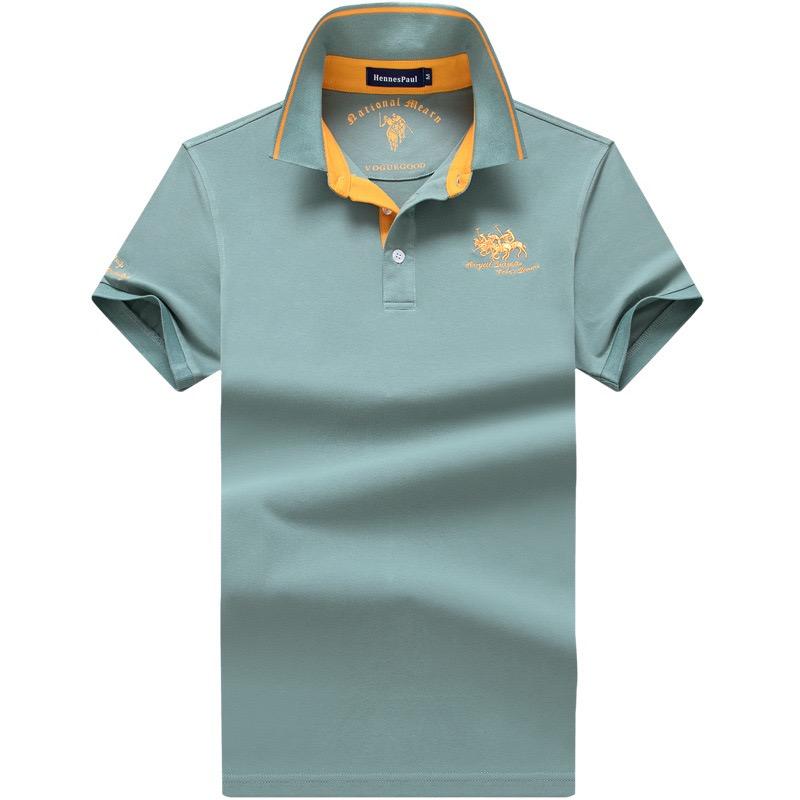STORN Taglie Forti 5XL Cotone Manica Corta Business Casual T-shirt da Uomo Ricamo Uomo Tee