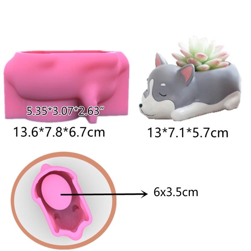 3D Animal Flower Pot Silicone Mold Succulent Planter Concrete Mold Frogs Concrete Cement Mold for DIY Pen Holder Home Decoration