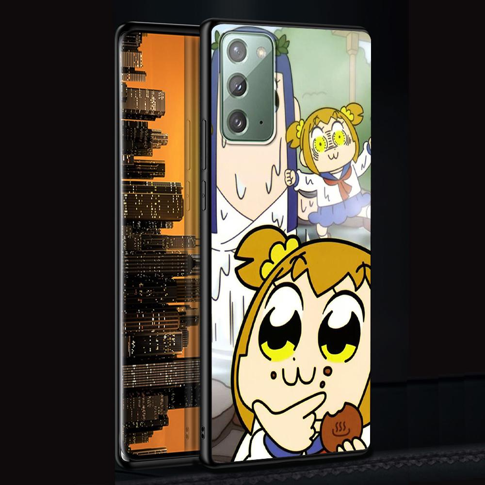 

Чехол Pop Team Cute Pipi для Samsung Galaxy Note 20 Ultra 10 Lite 9 8 A53 A52 A12 S22 S21 FE S20 Plus, силиконовый черный чехол для телефона Samsung A12