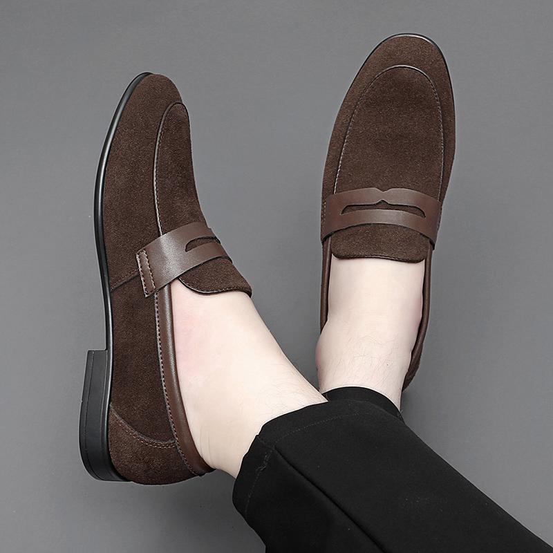 Fashion Leather Men Casual Shoes Slip On Luxury Brand Mens Loafers Outdoor Suede Moccasins Breathable Loafers Driving Shoes for Men