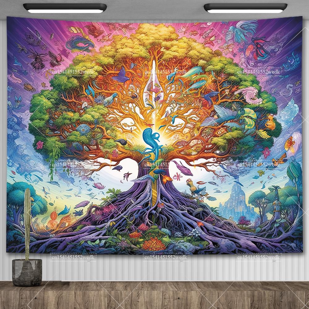 

Кельтское Древо Жизни Гобелен Настенный декор Комнатные гобелены Эстетические коврики для йоги Пейзажные гобелены Настенное искусство Декоративные алтарные полотна 200X150CM 80x60in