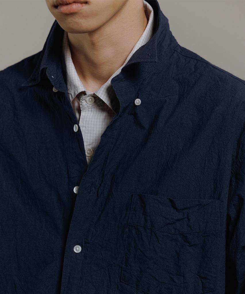 BLANKROOM Crease Shirt_Navy