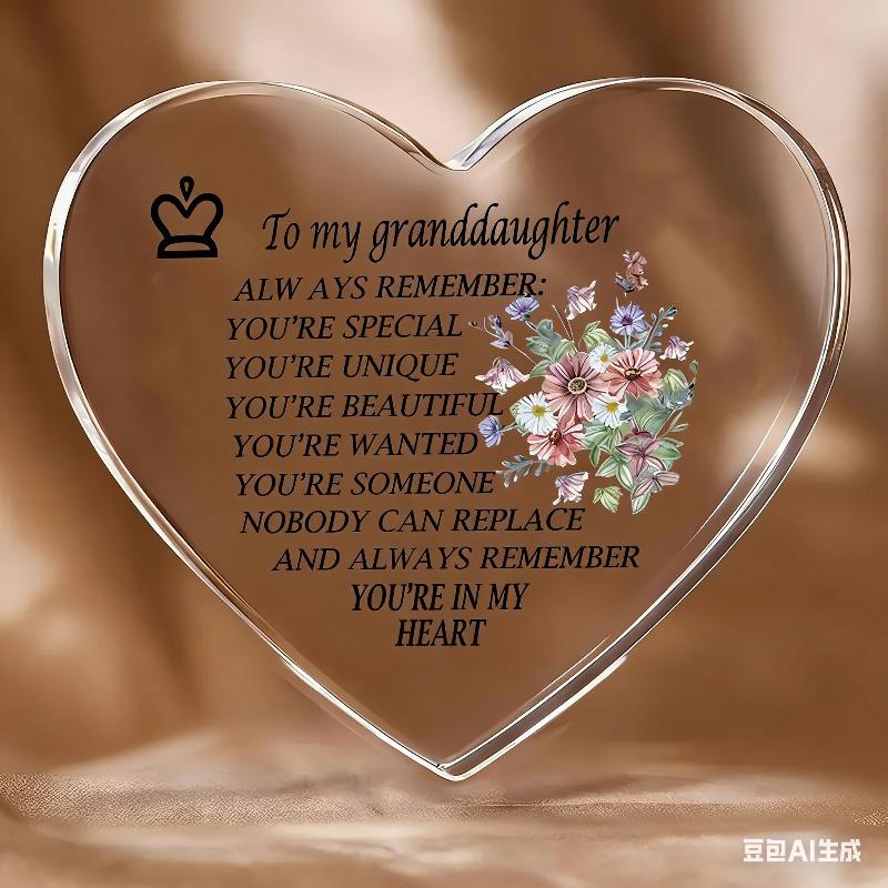 2D Flat Grandma Nana Granddaughter Gift Acrylic Decorations Plaque, Suitable for wall decoration, porch, room, villa, accents Home, Hallway, or Workpl 10*10cm