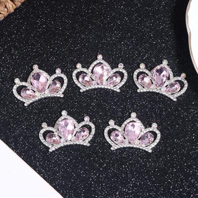 10Pcs Able Flash  Studded Alloy Crown Accessories Diy Hairpin Hair Clip Decoration