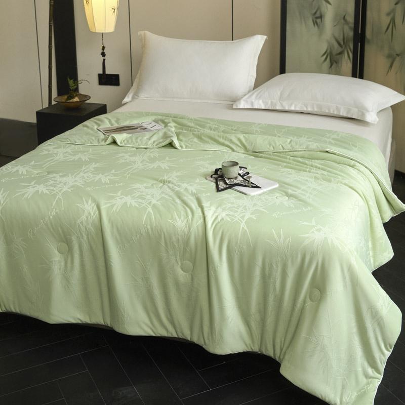 Jacquard Bamboo Cooling Summer Quilt for Queen King Bed Silky Air Condition Comforter Lightweight Cooled Blanket Anti-Mite Soft
