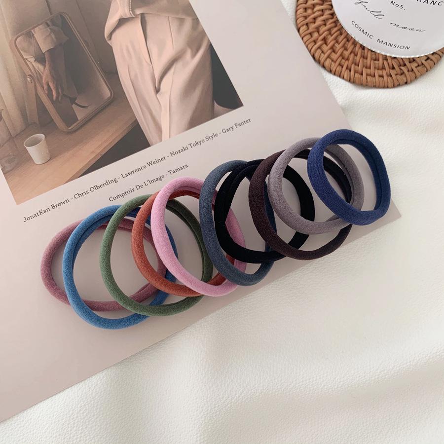 Super Soft Seamless Hair Ties - 10 Pack, High Elasticity, Black Rubber Hair Bands, Versatile Hair Accessories