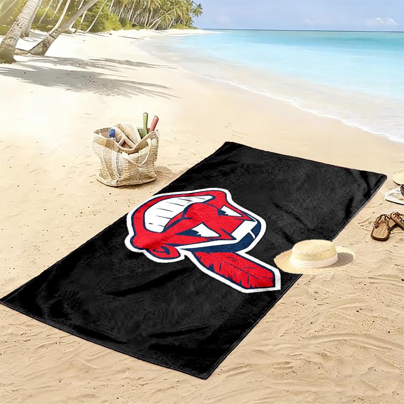 Cleveland Indians Print Beach Towel, Large Soft Quick Dry Towel for Beach Camping Swimming