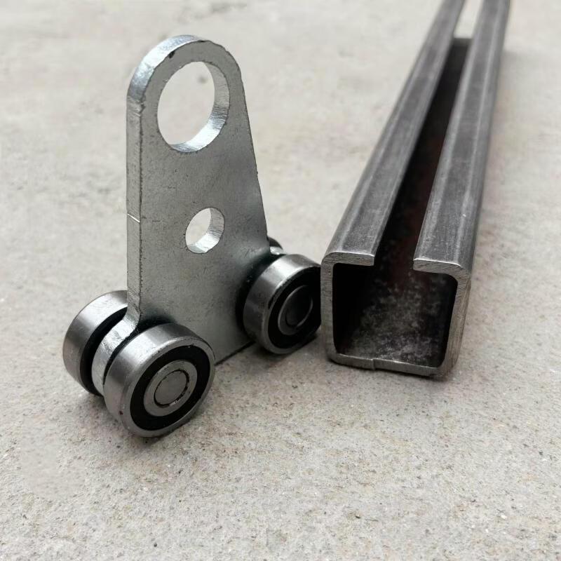 C40 Thickened Square Steel Hanging Rail and 4-Wheel Pulley Kit
