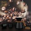 DHPO Ceramic Pour Over Coffee Dripper Set High Temperature Fired Ceramic Accessories V60 Dripper Wooden Handle Black 590ml