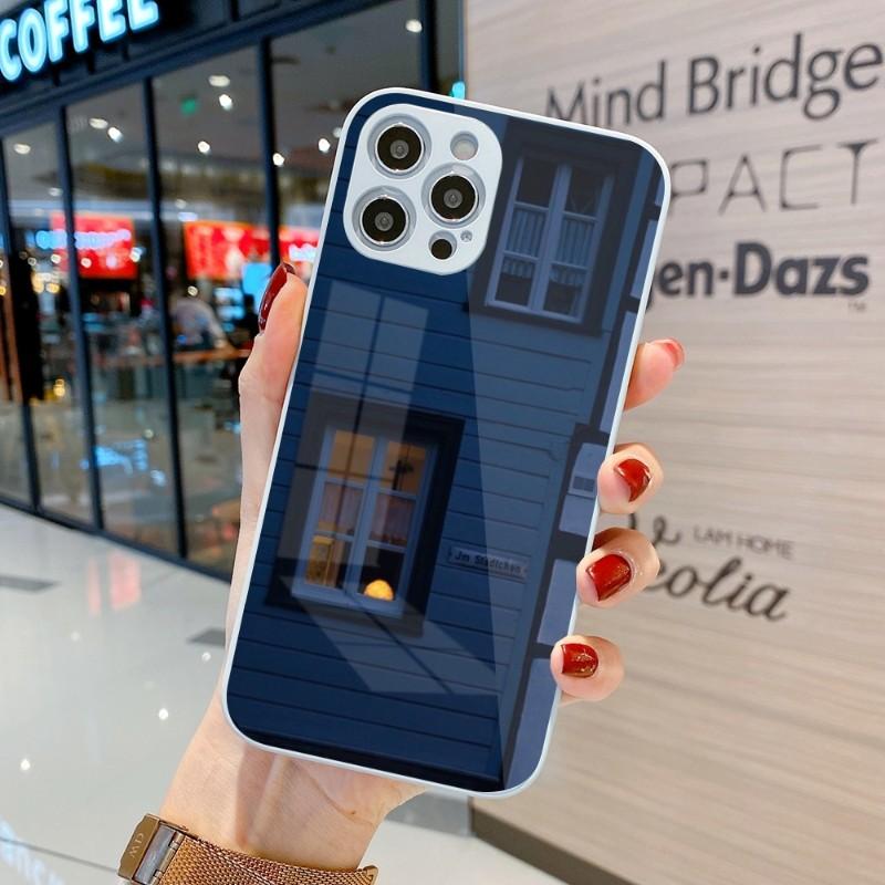 

Милый и уютный чехол для телефона с пейзажем для iPhone 14 13 12 11 Pro Max X XR XS 8 7 Plus, цветной чехол для телефона из жидкого стекла iPhone 11 Pro Max