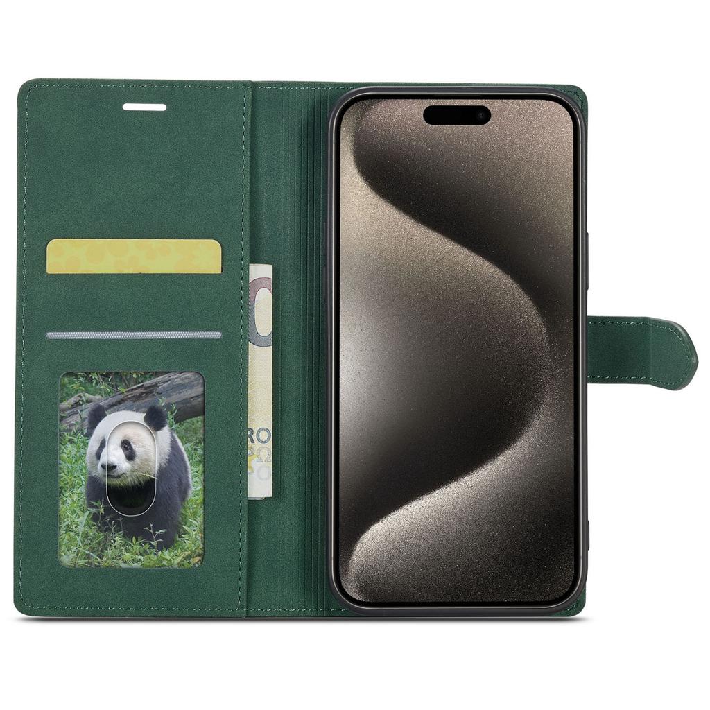 FORWENW F1 Series For iPhone 15 Pro Case PU Leather Magnetic Clasp Full Protection Phone Wallet Cover