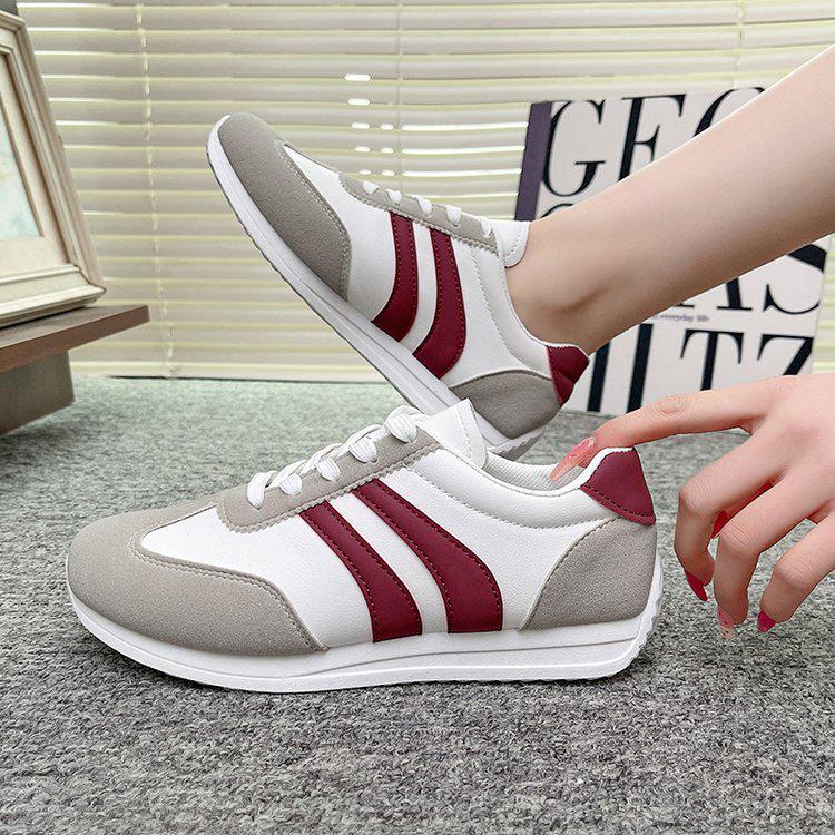 2025 Autumn Women's Lace-up Casual Sneakers: Soft Sole, Non-slip, Versatile Flat Running Shoes for Students
