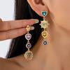 Fashion Retro Niche Exquisite Gem Palace Earrings Light Luxury High-end Heavy Industry Gold Earrings for Women