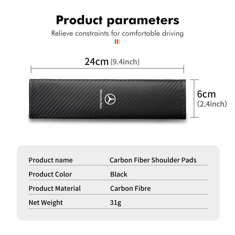 Carbon Car Seat Belt Shoulder Protector Pad Accessories For Mercedes Benz W202 W212 W126 W140 W168 W177 CLS GLE GLC GLS CLA OX6