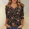 3/4 Sleeve Shirts For Women Cute Print Graphic Tees Blouses Casual Plus Size Basic Tops Pullover