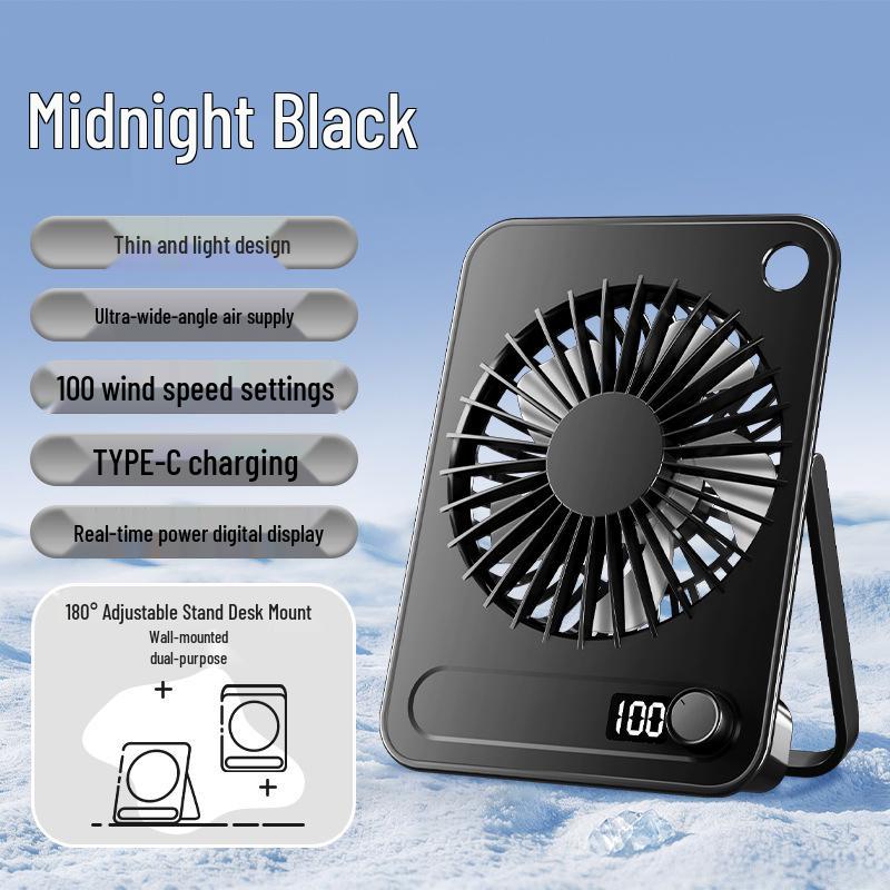 

Turbo 100-Speed Portable Fan with Digital Display & Long Battery Life - Ideal for Travel & Cooling 32 Motor: 13000 RPM, 3600mAh