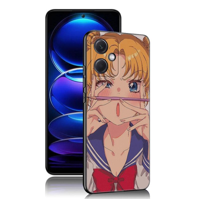 

Аниме Сейлор Мун черный силиконовый чехол для телефона Xiaomi Redmi Note 10 11 11S 12 13 4G 8 9 11T Pro 5G Plus 8T 9S 10S 12S Redmi Note 12S