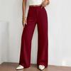 Women's Versatile Wide Leg Pants Business Casual Flattering Color for Work Commute