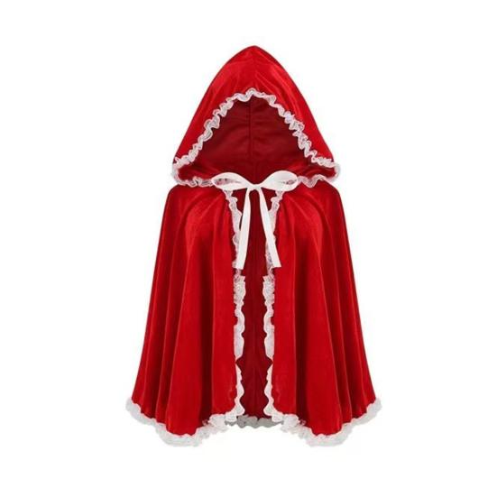 Fairy Hooded Cloak Renaissance Medieval Cosplay Costume Adults Velvet Wizard Witch Cape for Halloween Christmas Cosplay Party