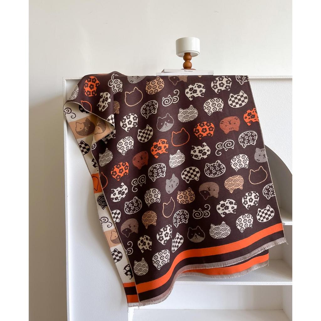 NEW Women Pashmina Scarves Fringe Wrap Winter Warm Fashion Brands Designer Cashmere Kitten two-sided Scarf Blanket Soft Shawls