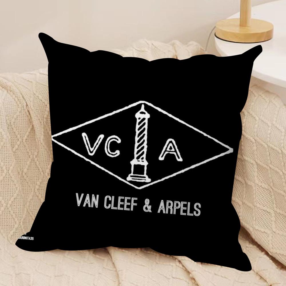 VVan CCellf Arpels Cushion Cover Short plush Doublesided Print Square Throw Pillow Covers Sofa Home Cushion Decor