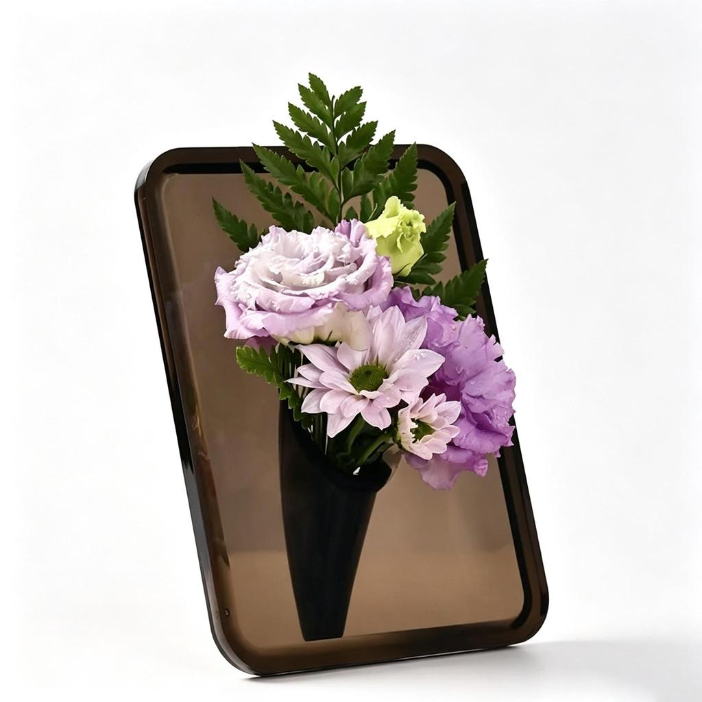 Vaso per fiori con cornice - Vaso in acrilico trasparente per fiori, vasi d'arte moderna per l'arredamento della casa, vasi decorativi per scrivanie e librerie