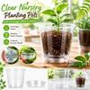 Clear Plastic Plant Pots with Drainage Holes and Saucers - 4, 5, 6, 7 Inch Sizes for Seed Starting and Propagation