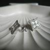 Silver Earrings with Natural Cubic Zirconia, Mother of Pearl (2186021)