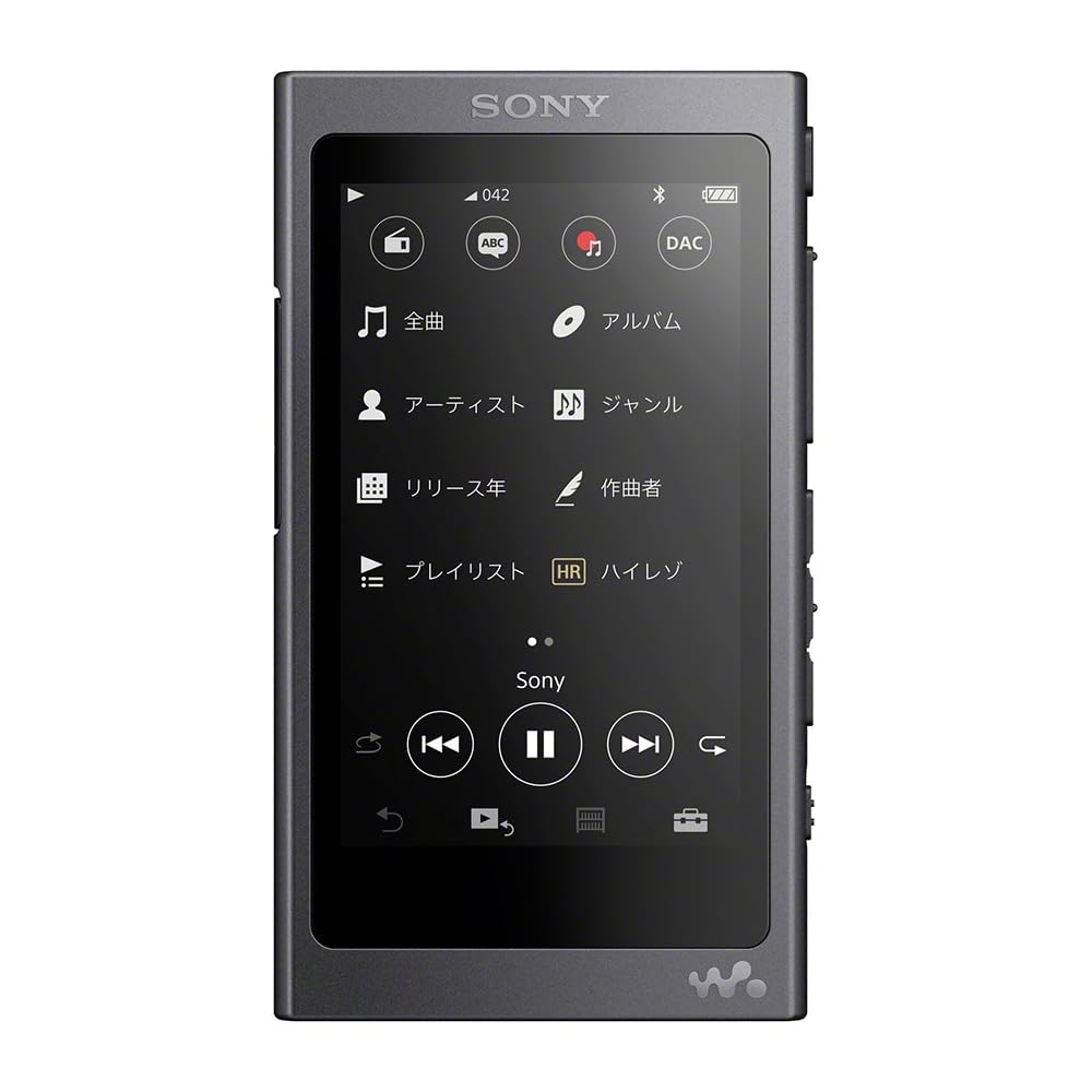 Sony Walkman A Series 64GB NW-A47: Bluetooth/microSD/High-Resolution Audio Compatible, Up To 39 Hours Continuous Playback, 2017 Model, Grayish Black N
