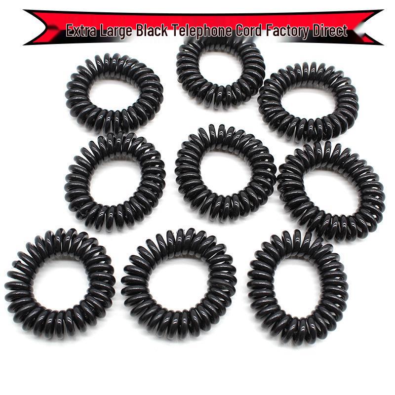

Korean Style Elastic Hair Tie Bracelet – Black Caterpillar Telephone Cord