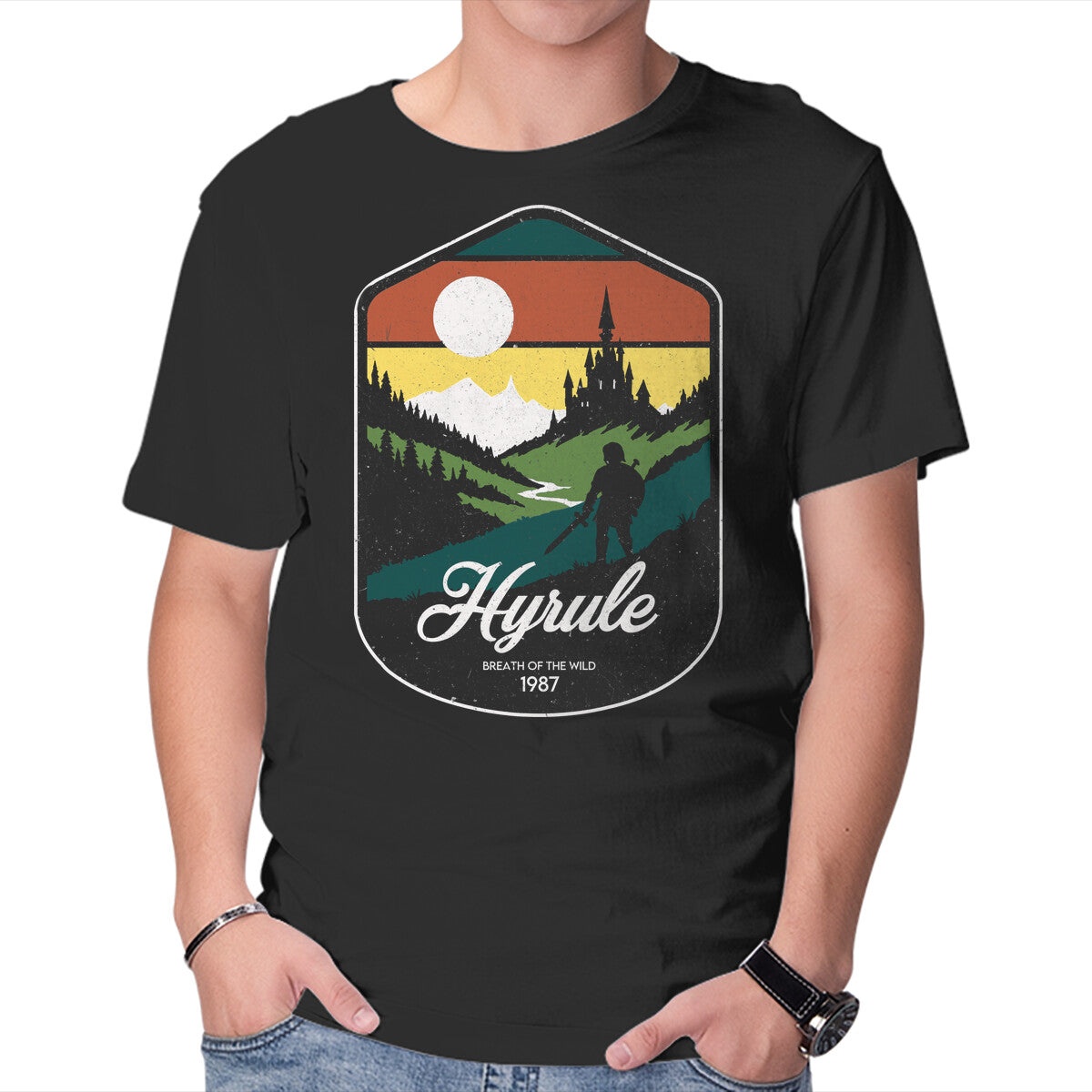 Unisex Crew Neck T-Shirt Visit Hyrule Graphic Short Sleeve Casual Tee XS