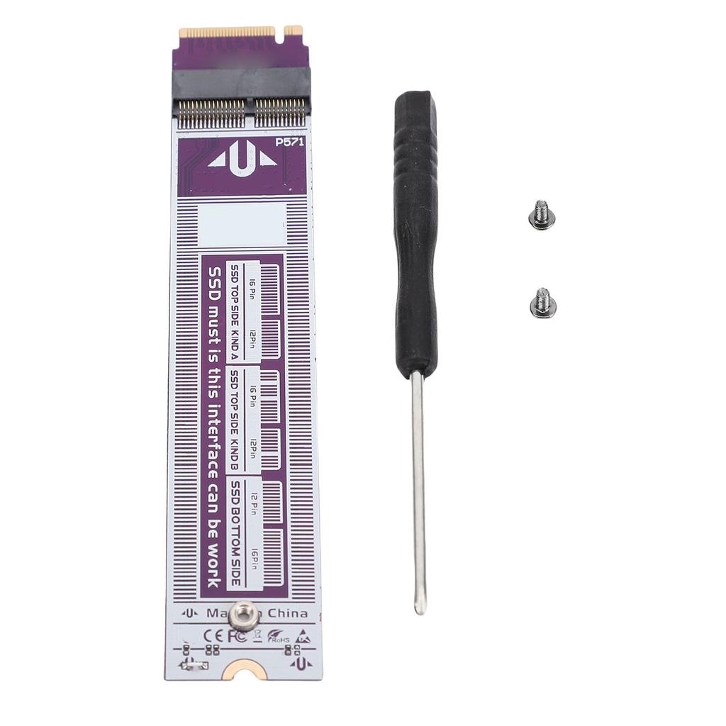 M.2 NVME SSD To 12pin 16pin Adapter Card Fit for OS X Air A1465 A1466 M.2 NVME SSD Adapter Card Module