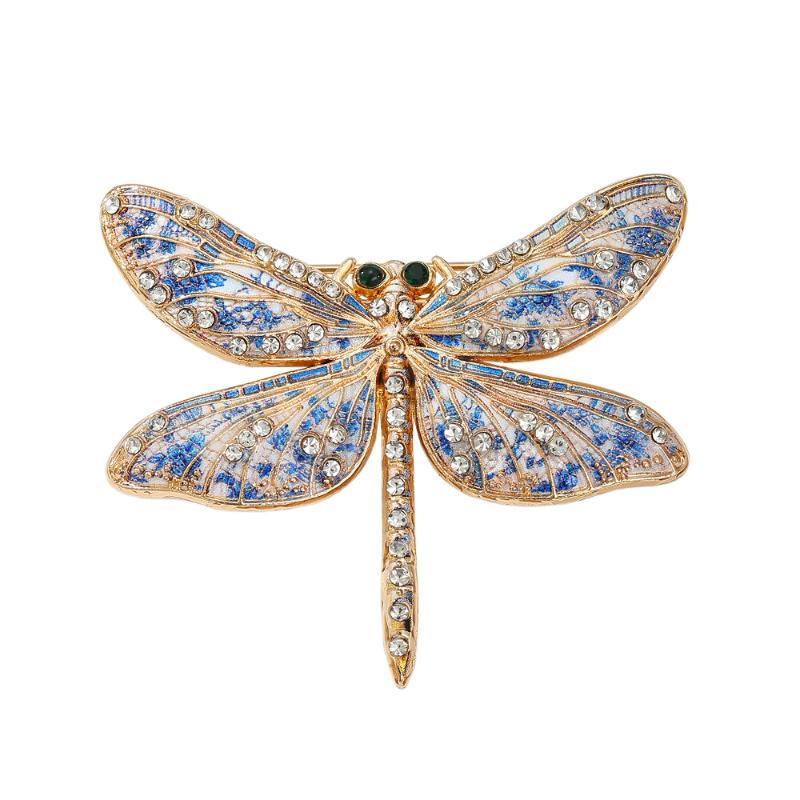 1Pcs Unisex Rhinestone Insects Office Party Brooch Pins Gifts Beautiful Dragonfly Brooches For Women