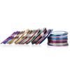 Nail Art Gold & Silver Laser Lines: Multi-Color Adhesive Decorative Strips