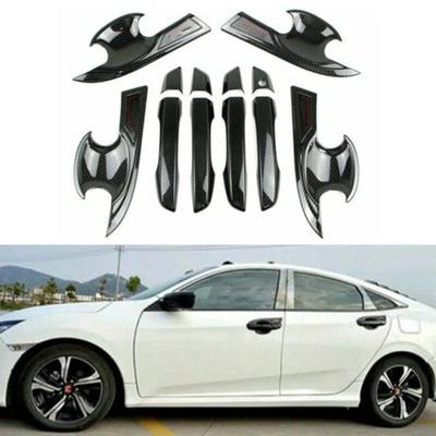 For Honda Accord 2018- Carbon Fiber Style Door Handle+Bowl Cover Trims Kit