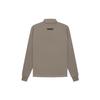 Fear of God Essentials SS22 Desert Taupe Logo Embossed High-Neck Fleece Pullover Men Sweatshirt FOG-SS22-093