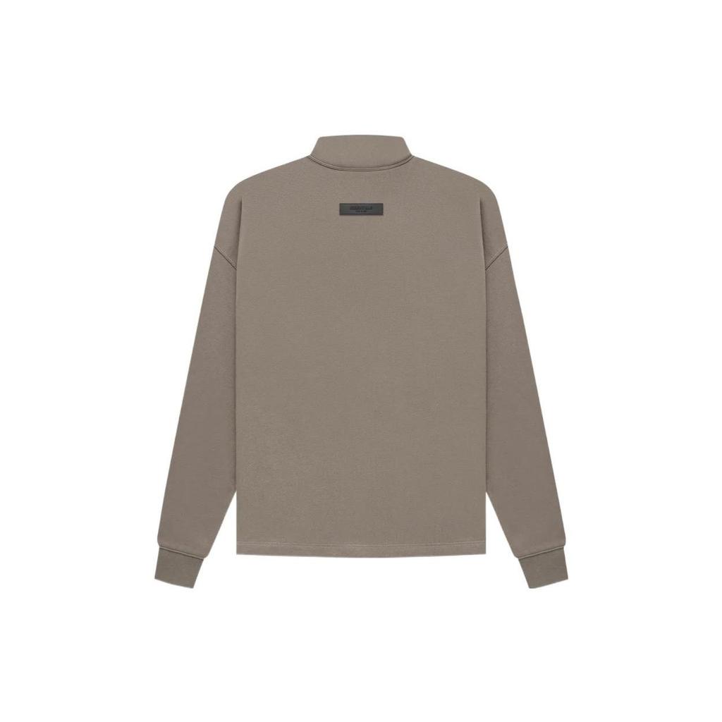 Fear of God Essentials SS22 Desert Taupe Logo Embossed High-Neck Fleece Pullover Men Sweatshirt FOG-SS22-093